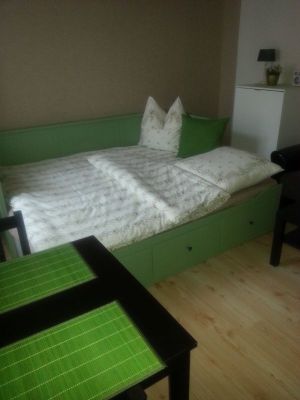 Bett ausgezogen für 2 Personen